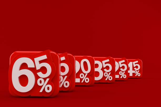 istock Numbers with percent symbol 957168822