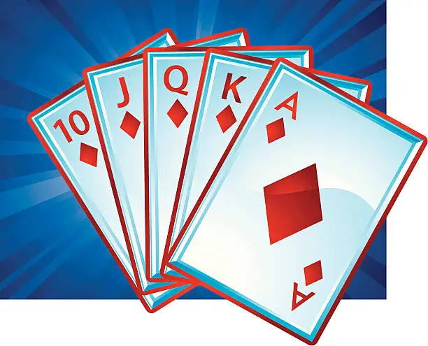 Vector illustration of ROYAL FLUSH