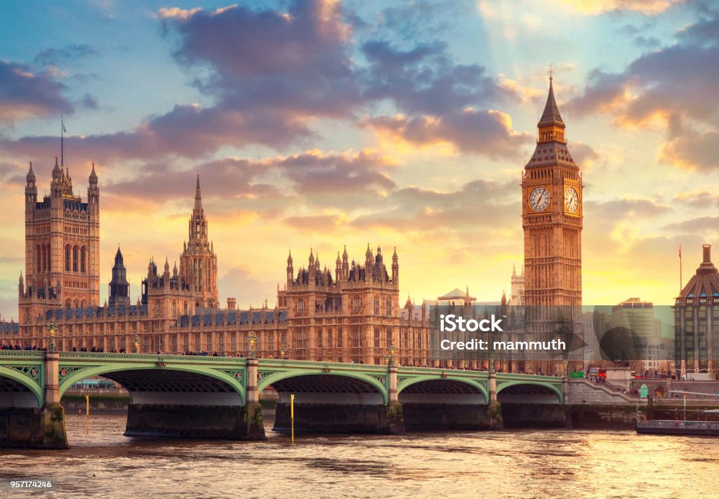 The Big Ben in London and the House of Parliament London landmarks London - England Stock Photo