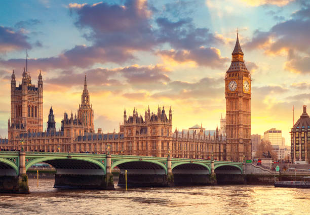 The Big Ben in London and the House of Parliament London landmarks city of westminster london stock pictures, royalty-free photos & images