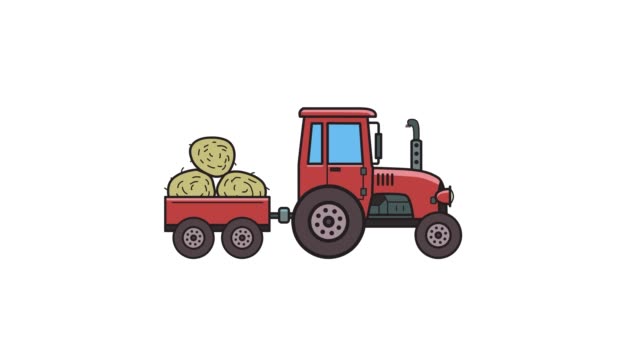 149 Cartoon Tractor Stock Videos and Royalty-Free Footage - iStock | Barn