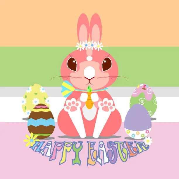 Vector illustration of happy easter day