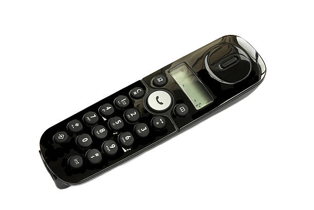 istock Receiver of a black phone on white 95718146