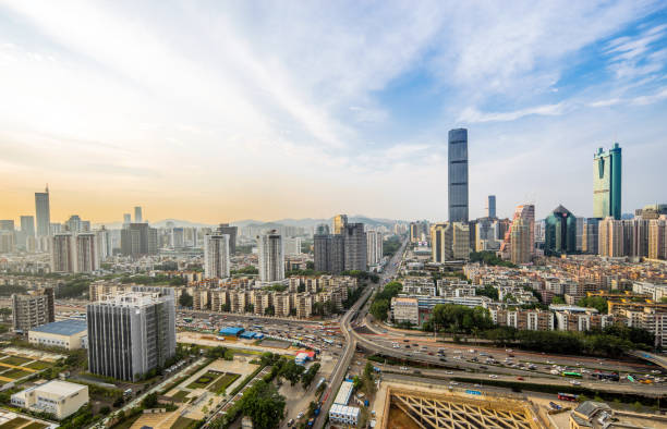 istock Shenzhen city skyline in China 957182220