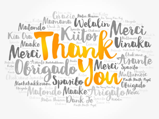 Thank You word cloud in different languages Thank You word cloud in different languages, concept background grateful stock illustrations