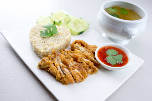 Fried-Chicken Rice stock photo