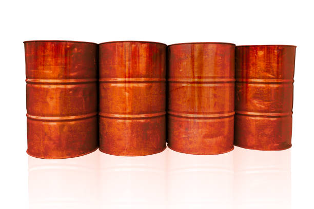Rust dirty chemical steel tank isolated with clipping path