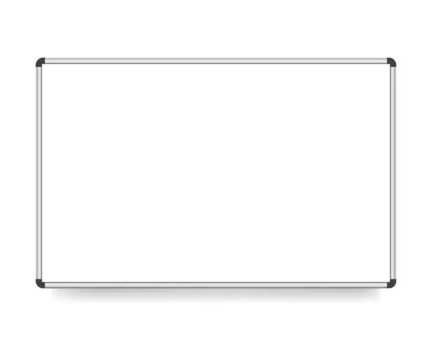 Vector illustration of vector illustration, white board with copy space isolated on a white background.