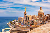 Domes and roofs of Valletta , Malta