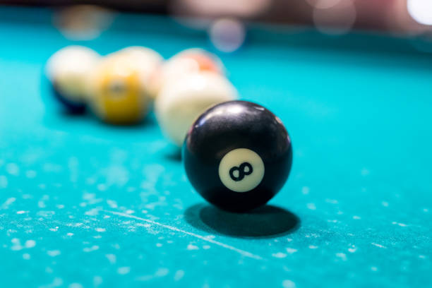 istock Macro focus on ball number eight, billiard 957233386