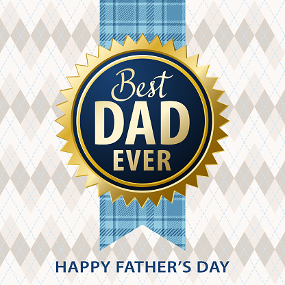 It's time to appreciate and celebrate the Father's Day with incentive stamp and textile pattern on the background
