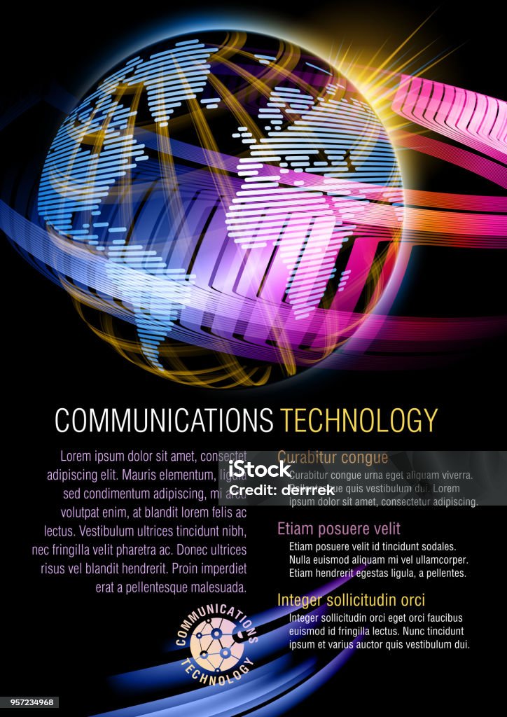 Flyer Design Example Global Communications Stock Illustration ...