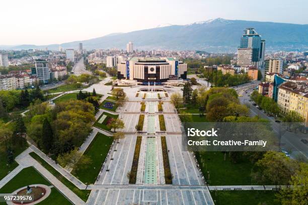 Aerial Photo Of National Palace Of Culture In Sofia Stock Photo - Download Image Now