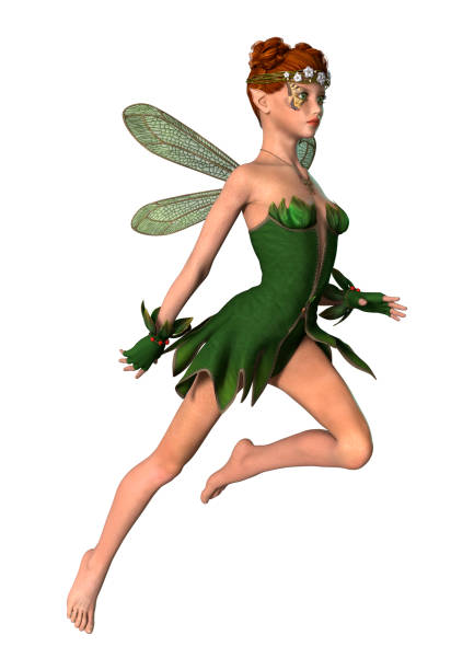 istock 3D illustration spring fairy on white 957246396