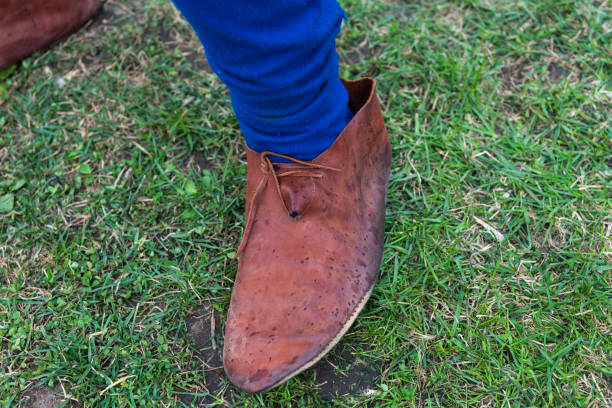 istock Leather shoe style of a medieval warrior 957270422