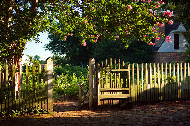 красивый сад - fence formal garden gardening ornamental garden стоковые фото и изображения
