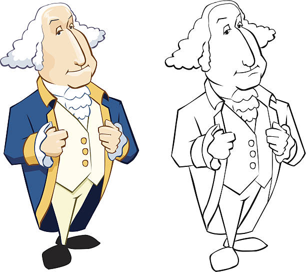 ilustraciones, imágenes clip art, dibujos animados e iconos de stock de george washington - founding fathers