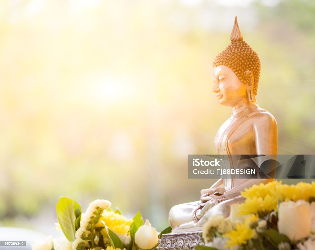 Buddha statue in thailand Buddha statue in thailand with sunlight on morning Buddha Stock Photo