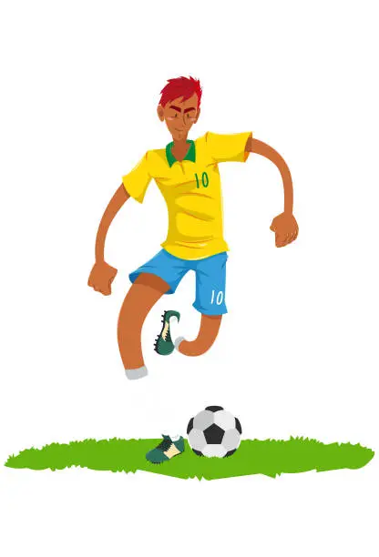 Vector illustration of Soccer player in stadium