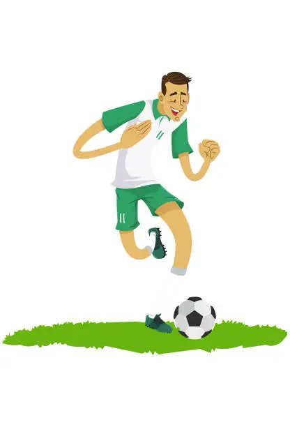 Vector illustration of Soccer player in stadium