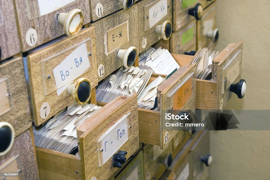 Tarjeta de índice de la biblioteca - Foto de stock de Educación libre de derechos