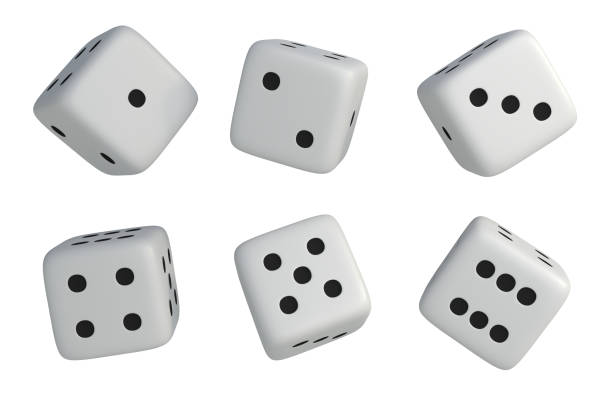 istock Set of white dice with black dots isolated on white 957294766