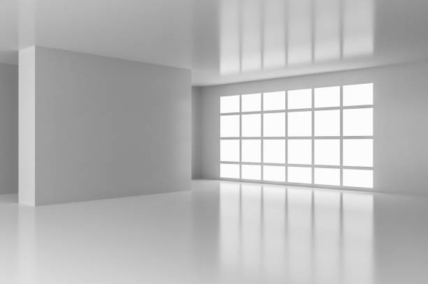 istock Interior of empty room with big window 957295346