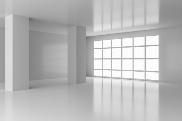istock Interior of empty room with big window 957297588