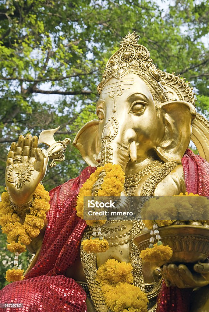Golden statue of Ganesha  Ancient Stock Photo