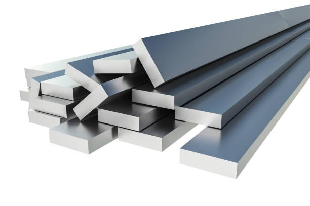 istock Steel metal profiles in corner shape - industry concept 957298828