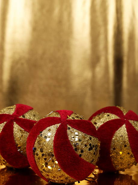 istock Christmas  decorations ball  on  a gold background 95730671