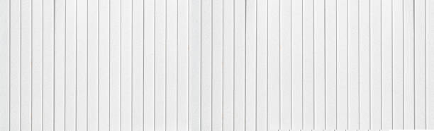 istock Panorama of vintage white wood planks background and pattern 957306970