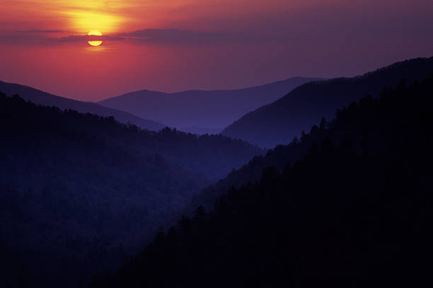 great smoky mountains da morton point - tennessee great smoky mountains great smoky mountains national park north carolina foto e immagini stock