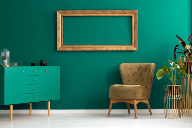 istock Green living room interior 957320074