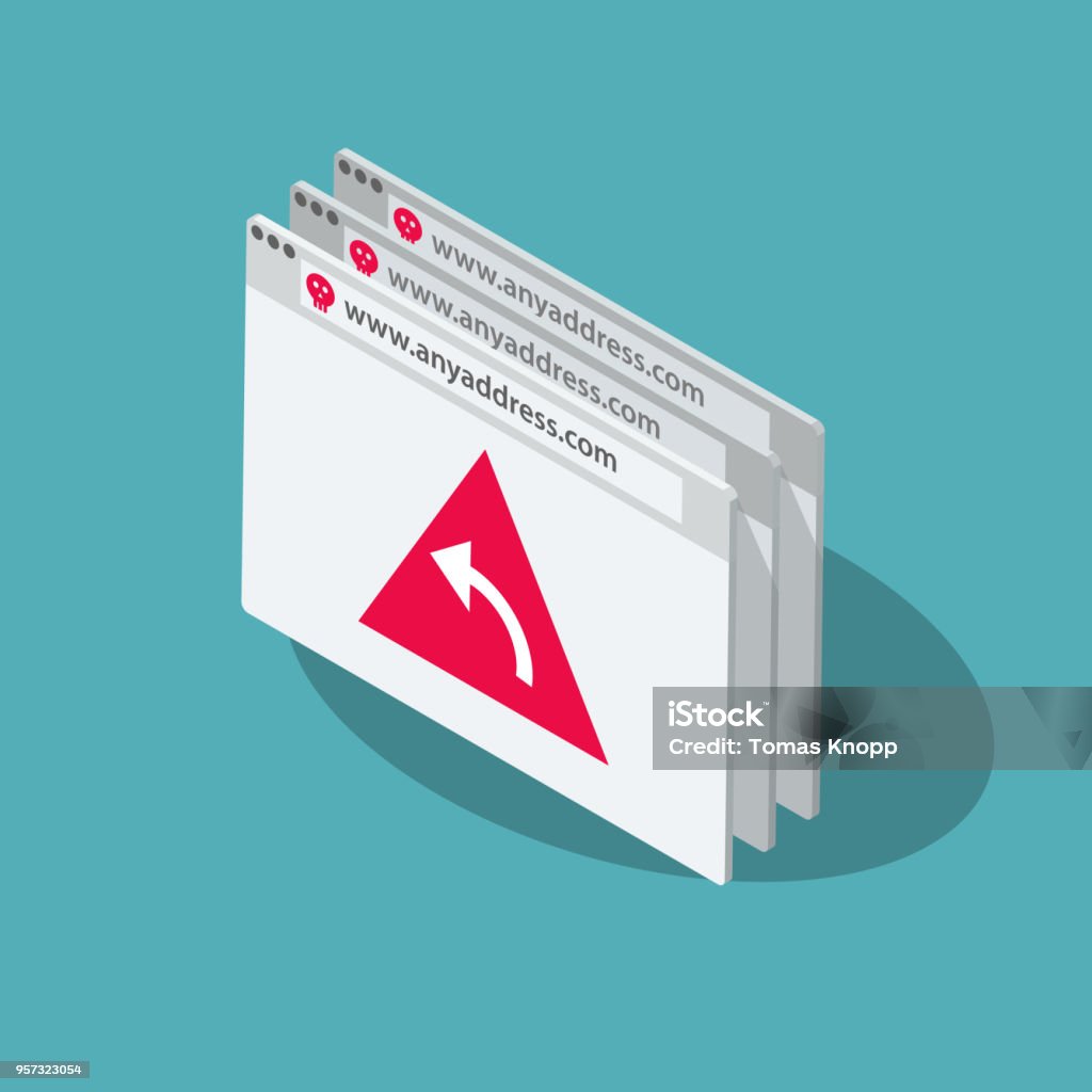 Pharming Vector Symbol With Several Browser Windows And A Red ...