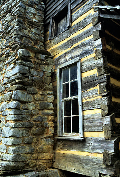 istock Section of Log Cabin, Smoky Mountains 95732314