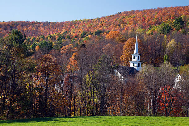 istock Church surrounded by Autumn foliage, Vermont 95732316