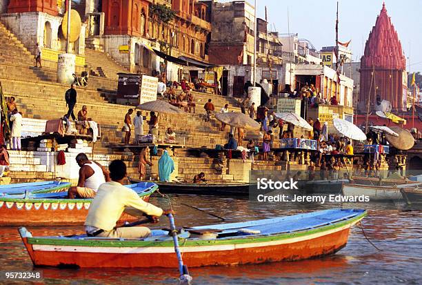 Offering On The Ganges Varanasi India Stock Photo - Download Image Now - Varanasi, India, Cremation