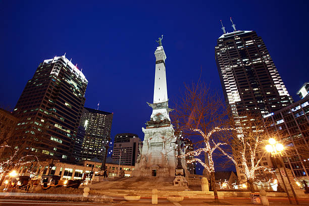 istock Monument Circle in Indianapolis, Indiana at night 95732482