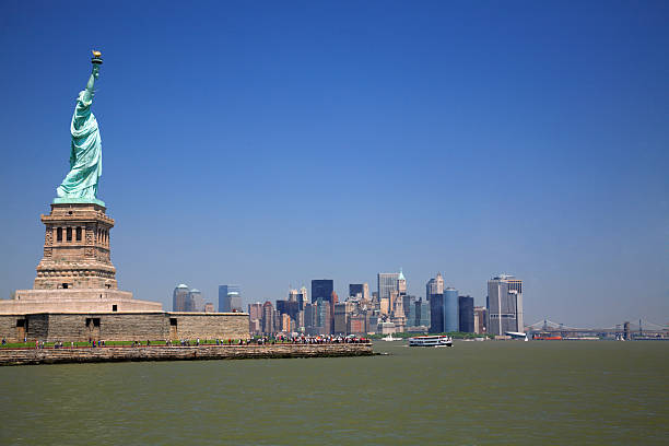 istock Statue of Liberty against New York Skyline 95732575