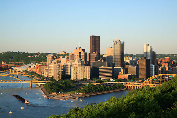 Skyline view of Pittsburgh, Pennsylvania stock photo