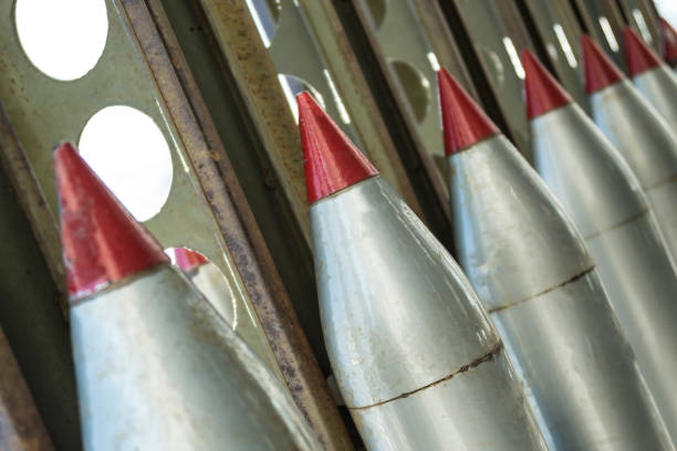 Missiles with warheads are ready to be launched. Missiles with warheads are ready to be launched. missile defense. Nuclear, chemical weapons. radiation. Weapons of mass destruction. anti aircraft photos stock pictures, royalty-free photos & images