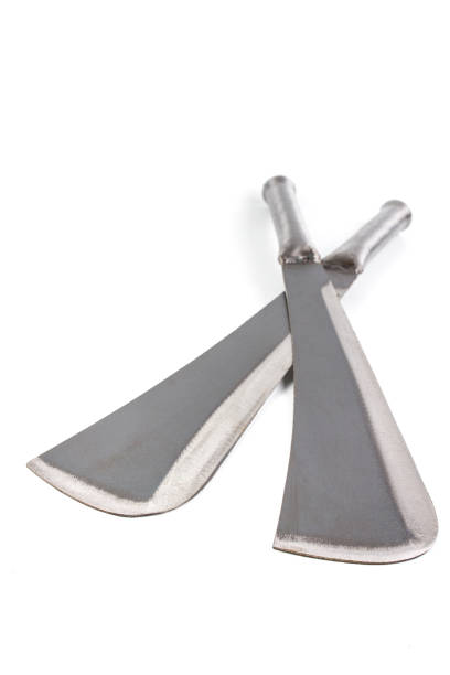 Big knife handles and blades.