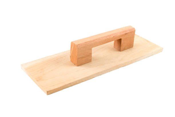 istock Wood Float or finishing trowel for concrete work. 957352016