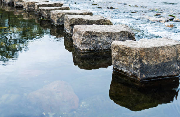 istock Stepping stones on the water 957358756
