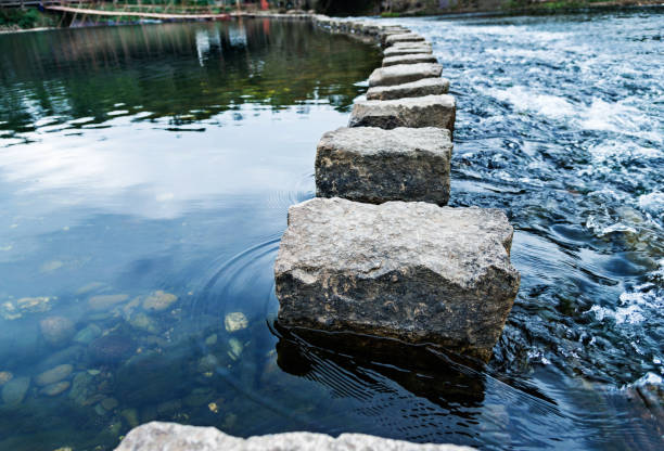 istock Stepping stones on the water 957359092