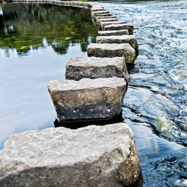 istock Stepping stones on the water 957359376
