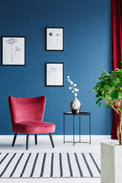 istock Elegant blue living room interior 957360040
