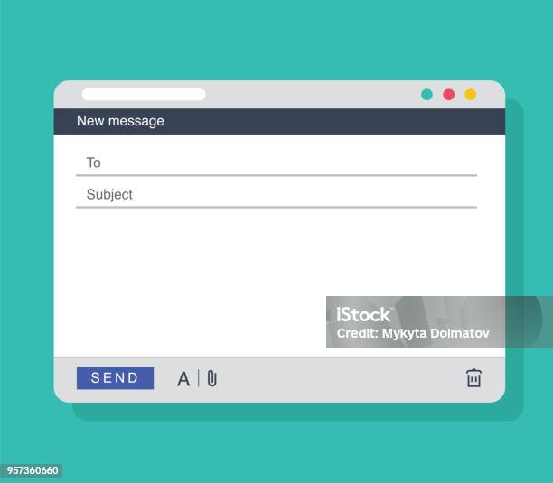 Emailnachricht Leer Fenster Vorlage Emailleere Vorlage Mail Frame Internetschnittstelle Für Nachricht Stock Vektor Art und mehr Bilder von E-Mail