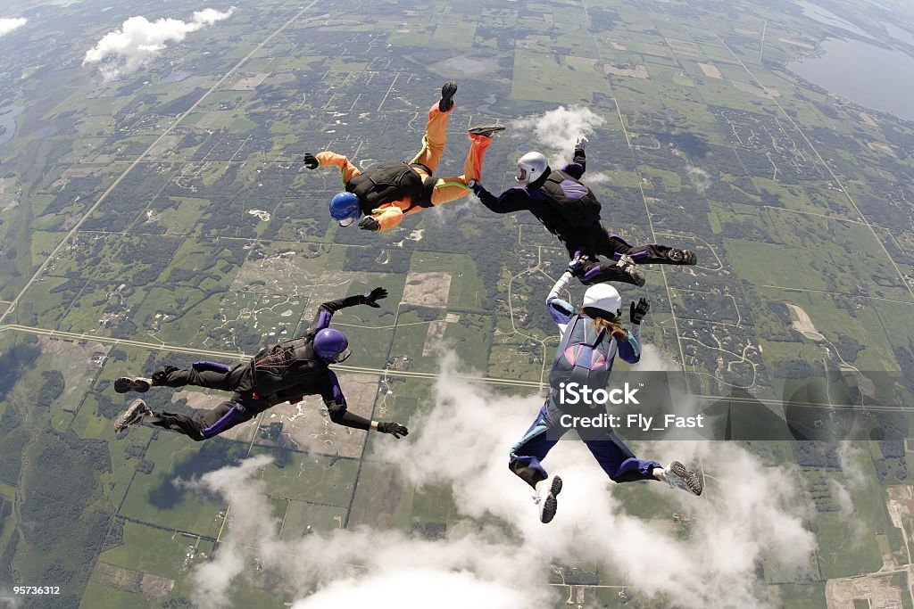 Quatro Skydivers - Royalty-free Padrão Foto de stock